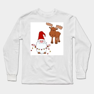 Santa and his reins Long Sleeve T-Shirt
